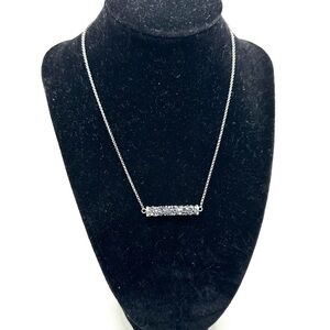 Touchstone Crystal Silver Necklace with Sparkling Accents